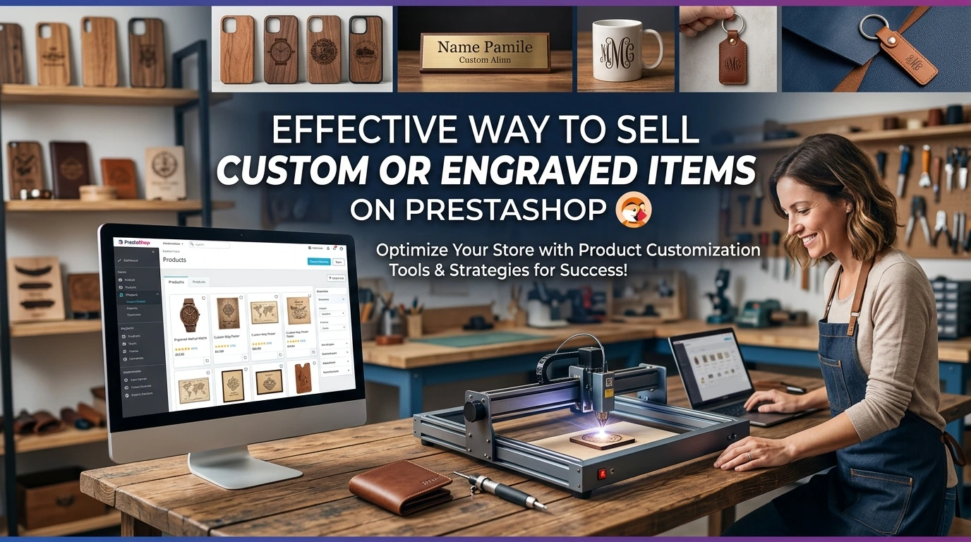 Cómo vender artículos personalizados o grabados en PrestaShop sin complicaciones